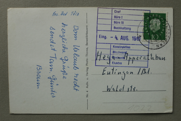 Postcard PC Benediktbeuern / 1961
